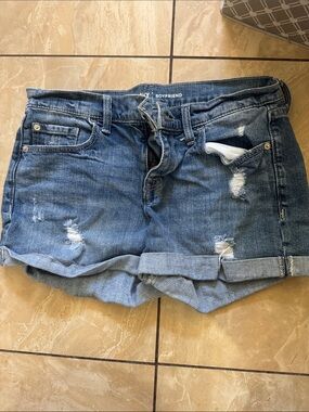 Old Navy Distressed Boyfriend Jean Shorts - Medium Blue
